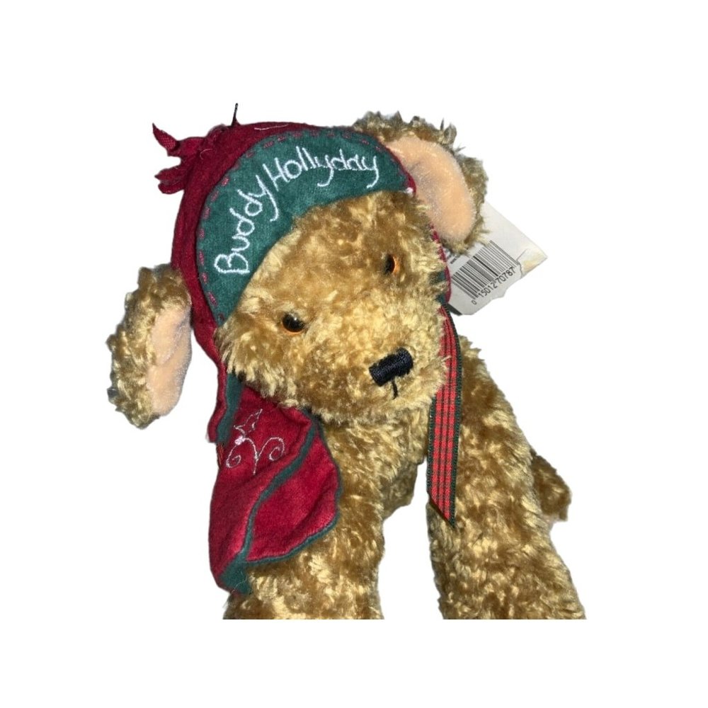 Hallmark Stuffed Plush Christmas “Buddy Hollyday” Brown Puppy Dog 9”